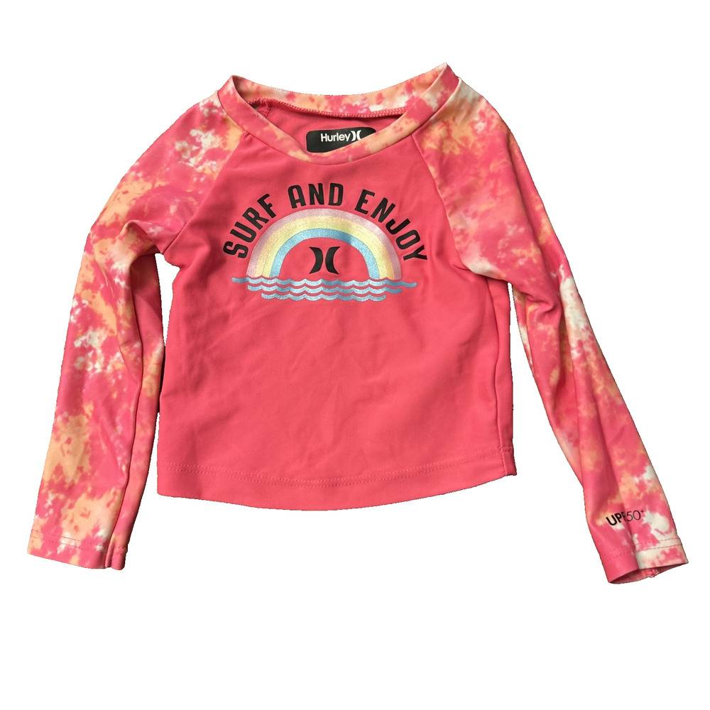 Hurley Swim Shirt Size 12M Girls Baby Infant‎ longsleeve Sun Block UPF 50 (4)